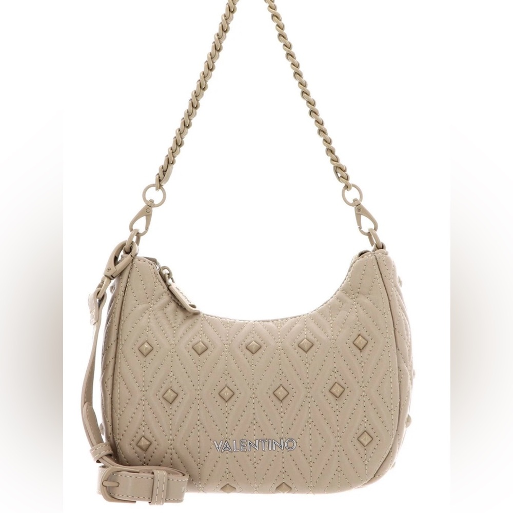 Mario Valentino Cream Quilted Shoulder Bag Joia spikes excellent condition